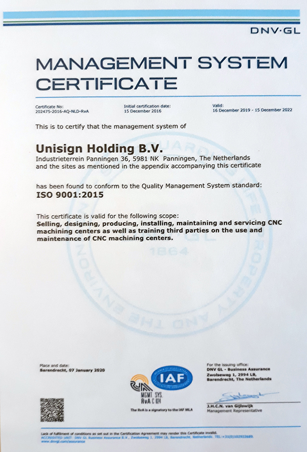 ISO 9001:2015 certificate